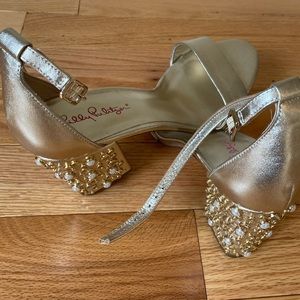Lilly Pulitzer Gold Heels